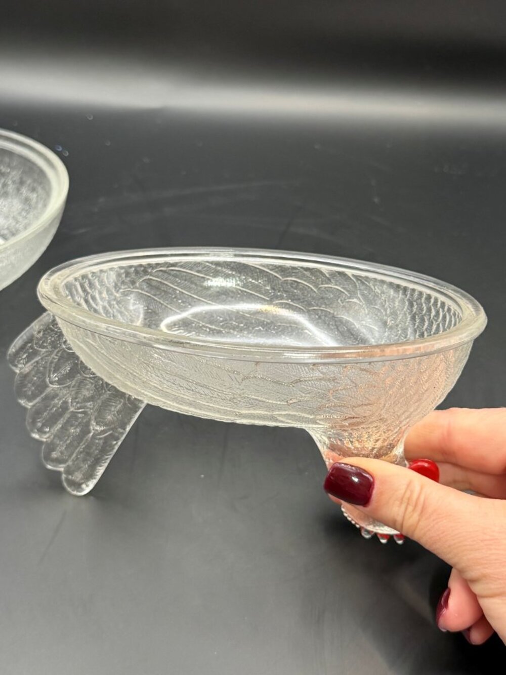 Vintage Clear Glass Hen on Nest Dish Indiana Glass 7" x 6" - Picture 6 of 7